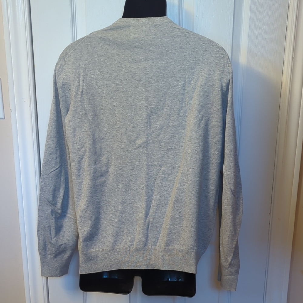 Black Brown 1826 Light Gray V-Neck Sweater - Picture 4 of 6